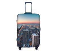 FSCEV Chicago Illinois USA 1 funda protectora para maleta, para viajes de negocios, equipaje de 45,7 a 81,3 cm, blanco, M