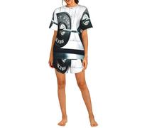 FSCEV Conjunto de pijama deportivo de manga corta para levantamiento de pesas, esencial para el verano, Negro, 3XL