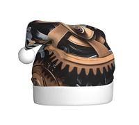 FSCEV Cool Steampunk Gears - Sombrero de Navidad para adultos, sombrero de Papá Noel de felpa para Navidad, Año Nuevo, regalos festivos