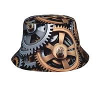 FSCEV Cool Steampunk Gears - Sombrero de pescador, bonito sombrero de playa de ala ancha, para pesca, senderismo, playa, jardín, para hombres y mujeres, color negro