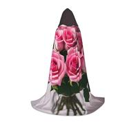 FSCEV Disfraz de mago de brujas y vampiros con capucha para adolescentes, disfraz de mago de Halloween, ramo de flores en un jarrón