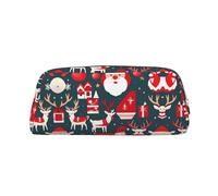 FSCEV Estuche para lápices, cosméticos, oficina, almacenamiento diario, diseño de Feliz Navidad, Gold, Talla única, Organizador de bolsas