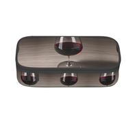 FSCEV Estuche para lápices de cristal para botella de vino, gran capacidad, para oficina, bolsa de almacenamiento grande, Black, Talla única, Organizador de bolsas