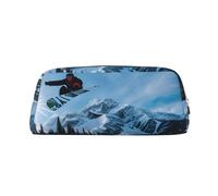 FSCEV Estuche para lápices de snowboard, bolsa de cosméticos, bolsa de almacenamiento de oficina, bolsa de almacenamiento diario, Gold, Talla única, Organizador de bolsas