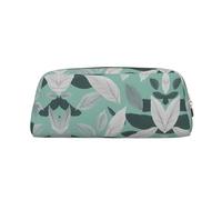 FSCEV Estuche para lápices y lápices con diseño de hojas color gris menta, bolsa de almacenamiento para oficina, bolsa de almacenamiento diario, Gold, Talla única, Organizador de bolsas