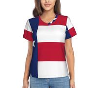 FSCEV Flag of Texas - Camiseta clásica de manga corta con cuello en V para mujer, ajuste regular, adecuada para correr a diario, Negro, XXL