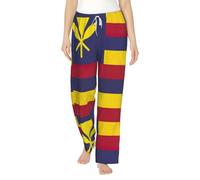 FSCEV Flag Of The Kingdom Of Hawaii - Pantalones de pijama de franela para mujer, ropa casual, relajante, para dormir en casa, Negro, 3XL