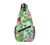FSCEV Flamingo Love Flowers - Bolso cruzado en el pecho con hombros en diagonal para senderismo casual para hombres y mujeres