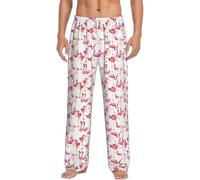 FSCEV Flamingos - Pantalones de pijama para hombre, ropa de descanso relajada, para dormir durante la noche y fin de semana, blanco, XL