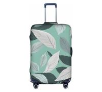 FSCEV Funda protectora para maleta, diseño de hojas, color gris menta, 45,7 a 81,3 cm, blanco, L