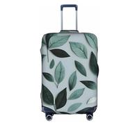 FSCEV Funda protectora para maleta, diseño de hojas, color gris menta, 45,7 a 81,3 cm, White, XL
