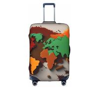 FSCEV Funda protectora para maleta, diseño de mapa del mundo, hecho de especias, para viajes de negocios, de 45,7 a 81,3 cm, White, L