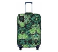 FSCEV Funda protectora transparente con patrón de hoja de palmera para maleta, para viajes de negocios, de 18 a 32 pulgadas, White, XL