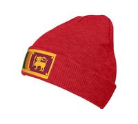 FSCEV Gorro de punto con la bandera de Sri Lanka, ligero y cálido, clásico con puños, gorro cálido y elegante para invierno, rosso, Talla única