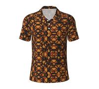 FSCEV Heaps of Orange Monarch Butterflies - Polo de manga corta para hombre, para golf, uso diario, casual, ajuste regular, camisas de trabajo, Negro, M