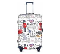 FSCEV I Love London - Funda para maleta con ruedas (45,7 a 81,3 cm), blanco, large