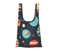 FSCEV Outer Space Planet - Bolsa de compras reutilizable para comestibles, organizador de carrito multiusos