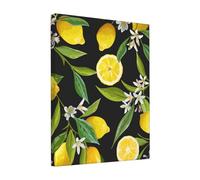 FSCEV Pintura de limón amarillo de 20,3 x 25,4 cm, decoración de pared, lienzo al óleo, decoración para el hogar y la oficina