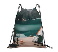 FSCEV Serenity Lake - Mochila con cordón para camping, gimnasio, ocio, diario, senderismo, viaje