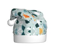 FSCEV Sombrero de Navidad de mármol pastel de terrazo para adultos, sombrero de Papá Noel de felpa para Navidad, Año Nuevo, regalos festivos