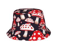 FSCEV Sombrero de pescador rojo y blanco y hongo, bonito sombrero de playa de ala ancha, sombrero de sol, pesca, senderismo, playa, jardín, para hombres y mujeres