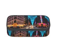 FSCEV Streets of New York City - Estuche para lápices de gran capacidad, bolsa de almacenamiento grande, color negro, tamaño único, organizador de bolsas, NEGRO, One Size, Organizador de bolsas