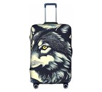 FSCEV Wolf Night Moon Trolley - Funda protectora para maleta, viaje de negocios, 18-32 pulgadas, White, L