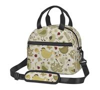 FSCEV Yellow Leaves - Bolsa de almuerzo reutilizable con diseño de pollo, bolsa cruzada cálida y fresca