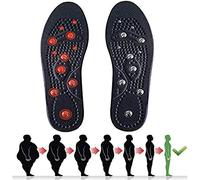 FSCLJ Plantillas magnéticas para zapatos, terapia magnética de punto de acupuntura de pie, plantillas magnéticas, reflexología para aliviar el dolor, masaje magnético, lavable