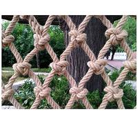 FSCLJ Red de Cuerda de cáñamo, Red de Escalada extendida, pasamanos de Escalera, Red Decorativa, Red para hamacas, Red para Ropa, Valla Protectora, Cuerda de 16 mm de Grosor