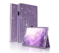 FSCOVER Funda para iPad 9ª Generación/iPad 8ª Gen/iPad 7ª Gen, Funda iPad 10.2,Purpurina PU Cuero Smart Cover Carcasa Folio Ultra Delgado con Función Auto-Sueño/Estela para iPad 10.2, Púrpura