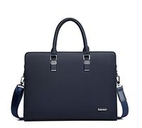FSD.WG Herren Business Tasche,Wasserdichte Leder Aktentasche,Schulter Laptop Business Tasche für Business,Schule,Reisen,Abnehmbar, azul, extra-large, Clásico,Clásico