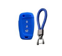 FSDGJZDFG Funda Protectora de Silicona para Llave de Coche de 3 Botones para Hyundai Solaris 2 Elantra I30 I35 I40 Tucson Kona, Llavero con Mando a Distancia abatible.
