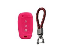 FSDGJZDFG Funda Protectora de Silicona para Llave de Coche de 3 Botones para Hyundai Solaris 2 Elantra I30 I35 I40 Tucson Kona, Llavero con Mando a Distancia abatible.