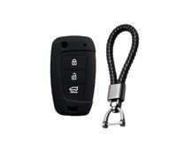 FSDGJZDFG Funda Protectora de Silicona para Llave de Coche de 3 Botones para Hyundai Solaris 2 Elantra I30 I35 I40 Tucson Kona, Llavero con Mando a Distancia abatible.