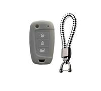 FSDGJZDFG Funda Protectora de Silicona para Llave de Coche de 3 Botones para Hyundai Solaris 2 Elantra I30 I35 I40 Tucson Kona, Llavero con Mando a Distancia abatible.