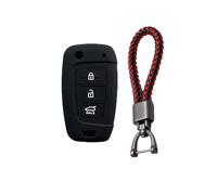 FSDGJZDFG Funda Protectora de Silicona para Llave de Coche de 3 Botones para Hyundai Solaris 2 Elantra I30 I35 I40 Tucson Kona, Llavero con Mando a Distancia abatible.