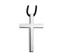 Fsforcar Adornos Colgantes de Cruz para Espejo retrovisor de Coche, Dije de Cruz de Metal, decoración Colgante para Coche, camión, decoración del hogar (Plateado)