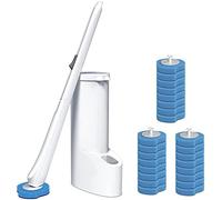 FSHANYUE Toilet Bowl Brush, Disposable Toilet Cleaning Brush Kit with 24 pcs Refill Heads, 1 Handle and Storage Box, Household Bathroom Disposable Cleaning Tool