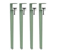 FShape - Patas de metal ajustables para mesa, 4 unidades, diseño sin perforaciones, color verde oscuro, patas de mesa de comedor de hierro