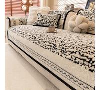 FSHFjje Funda de sofá a Prueba de Gatos Estilo Vintage - Protector Antideslizante y Lavable a máquina para sofás de Cuero - Compatible con Todos los sofás de 160-280 cm,Negro,110 * 300cm