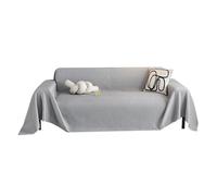 FSHFjje Funda de sofá de Seda Gris Claro - Protector refrescante y Transpirable para sofás esquineros de 3 plazas - Se Puede Lavar a máquina y admite Mascotas,Gris,180 * 420cm