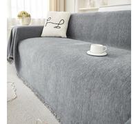 FSHFjje Funda de sofá Impermeable Verde Menta, Protector Lavable a máquina para sofás de 3 plazas, seccionales y de Cuero, fácil de Colocar,Gris,180 * 380cm