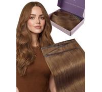 Fshine Extensiones Butterfly Weft Cabello Humano Real 20 Pulgadas 100 G Color Castaño Rojizo, OVO Micro Hand-Tied Lisa Y Con Volumen, Perfecta Para Damas De Honor O Eventos Especiales