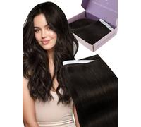 Fshine Extensiones De Pelo Humano Adhesivas, Trama Adhesiva Larga, Marrón Oscuro, 20 Pulgadas, 50 G, Ideales Para Peinados De Novia, Profesionales De Salón Y Looks Diarios Glamorosos