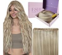 Fshine Génie Tissage Droit Sew In Extensions Cheveux Blond Doré Rehaussé De Blond Moyen Highlight Extensions Génie Tissage Cheveux Humains Trame De Cheveux 60cm 60g