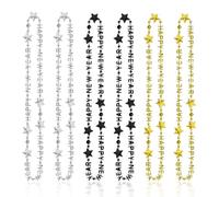 fshxj 6 piezas Happy New Year 2026 collar con letras, joyas de Año Nuevo, collares, accesorios de cadena de Año Nuevo, accesorios de fiesta para Nochevieja (oro/plata/negro