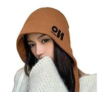 FSIGOM Sombrero de invierno de las mujeres cubierta de las orejas sombrero suave del estiramiento del cable del cubo de punto, Deep Coffee, 7 / 7 1/2