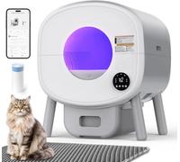 Fsitego Caja de Arena autolimpiable: Caja de Arena automática Extra Grande para Varios Gatos, sin Olor, controlada por aplicación, eliminación de residuos de luz Ambiental