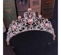 FSJMTQTS Coronas para Mujer DIEVE DE PRINCIPA DE PRÁVEN DE DIEVENCIA PRINCIENTE Princesa DE Princesa Accesorios DE Pelo DE LA CORONICIA DE LA Princesa DE LA Princesa para Fiesta(Rosado)